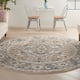 Nourison Concerto Traditional Persian Medallion Area Rug - 7'10" Round - Beige/Grey