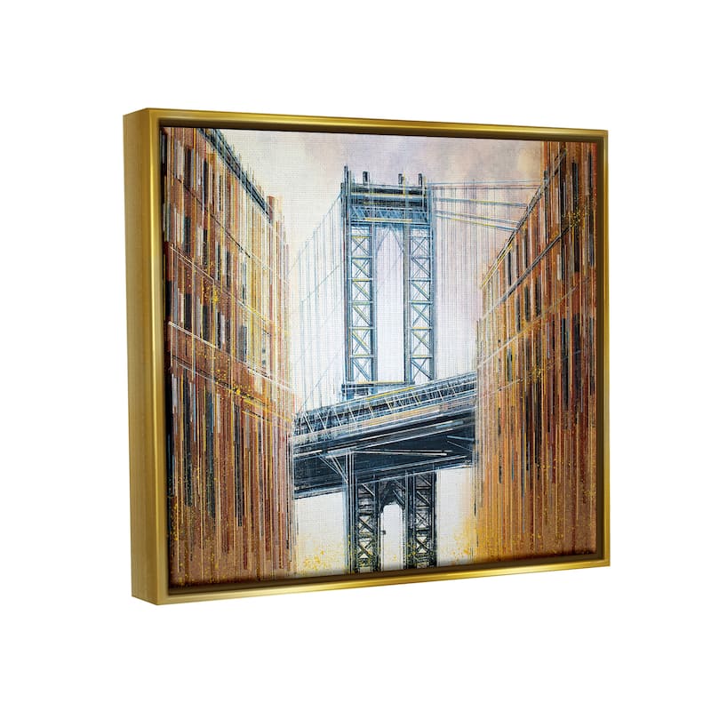 Stupell Modern Urban Bridge Framed Floater Canvas Wall Art Design by Marc Todd