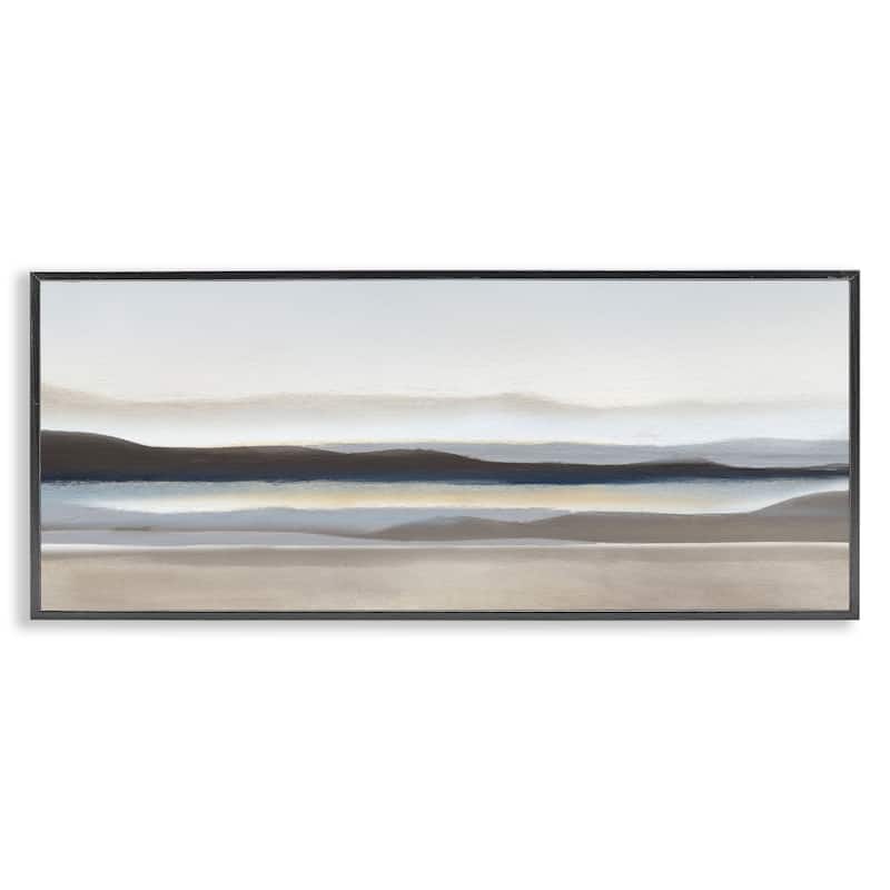 Stupell Fade Neutral Desert Scenery Framed Giclee Art Design By Charity Henderson - 30 x 13 - Black