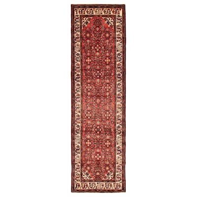 ECARPETGALLERY Hand-knotted Andelz Red Wool Rug - 3'5 x 12'4
