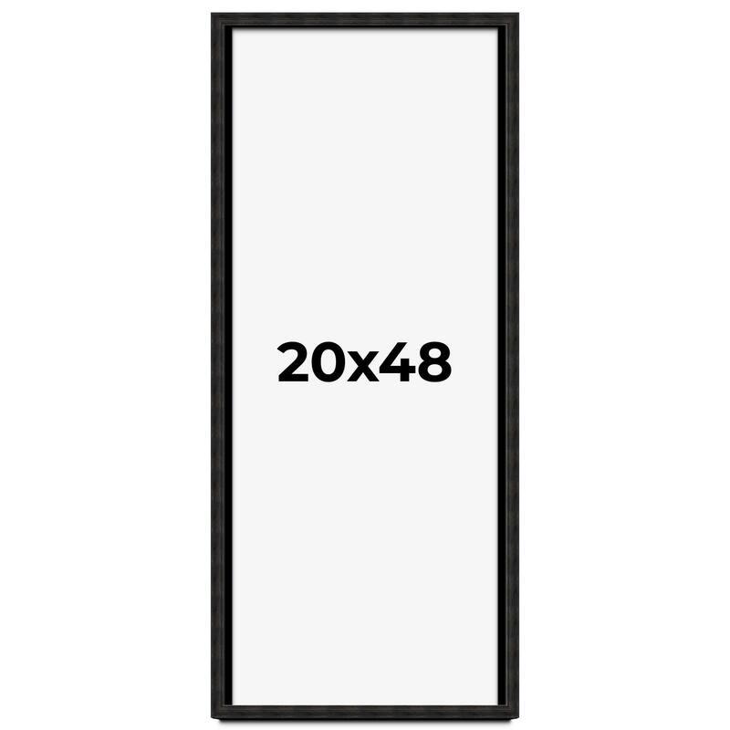 20x48 Shadow Box Black Rustic Barnwood Display Frame | 1.125 Inch