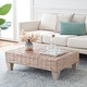 safavieh leary natural wicker bench