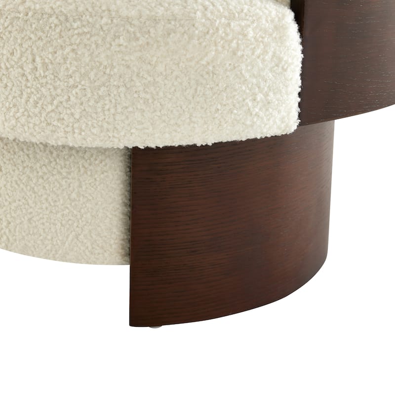 Scott Living Scrolla Beige Swivel Barrel Chair