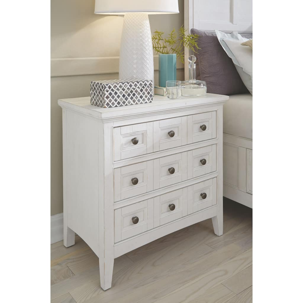 Magnussen Home Heron Cove Chalk White and Dovetail Grey Drawer Nightstand