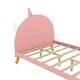 preview thumbnail 7 of 6, Pink Unicorn Wooden Full Size Platform Bed with Headboard - Solid Pine Wood Construction