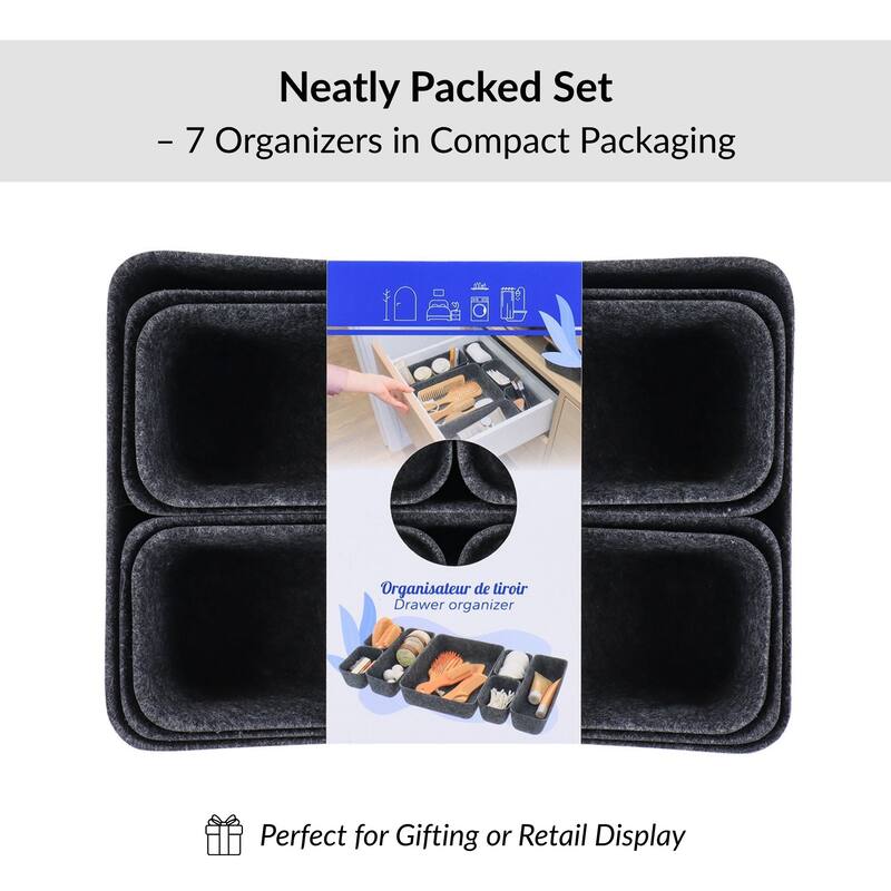 7-Piece Drawer Organizer Set - 10.5 L x 8 W x 2.5 H