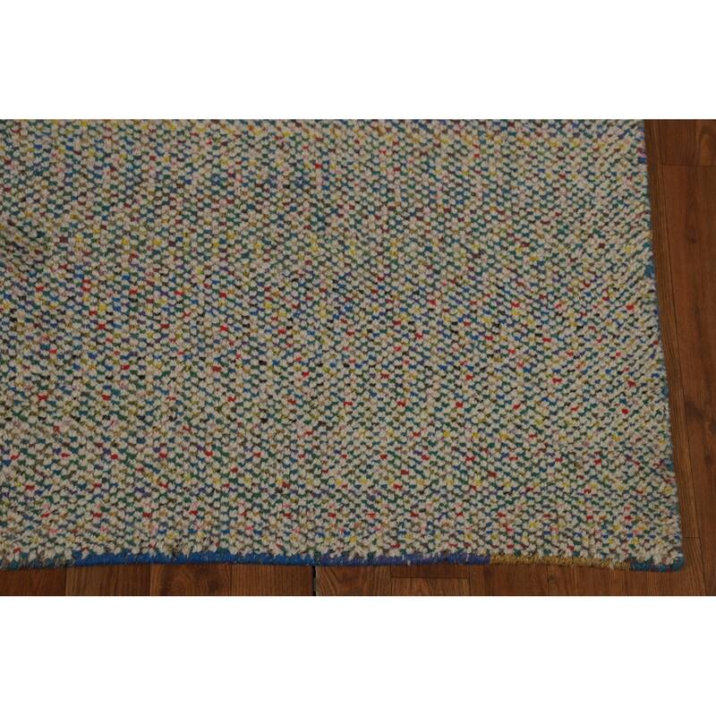 All-Over Moroccan Oriental Area Rug Handmade Wool Carpet - 4'11" x 7'8"