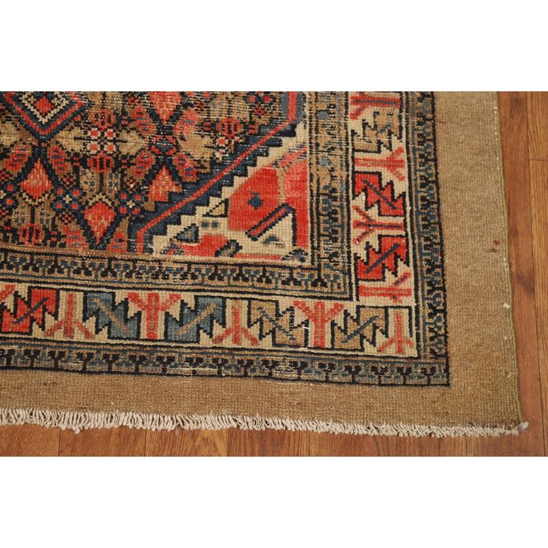 Pre-1900 Antique Vegetable Dye Serab Foyer Rug Handmade Wool Carpet - 3'3"x 3'11"