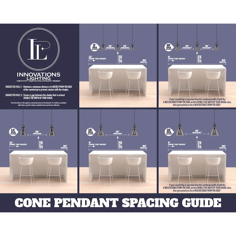 Innovations Lighting Small Cone 6" Wide Mini Pendant - Rod Hung