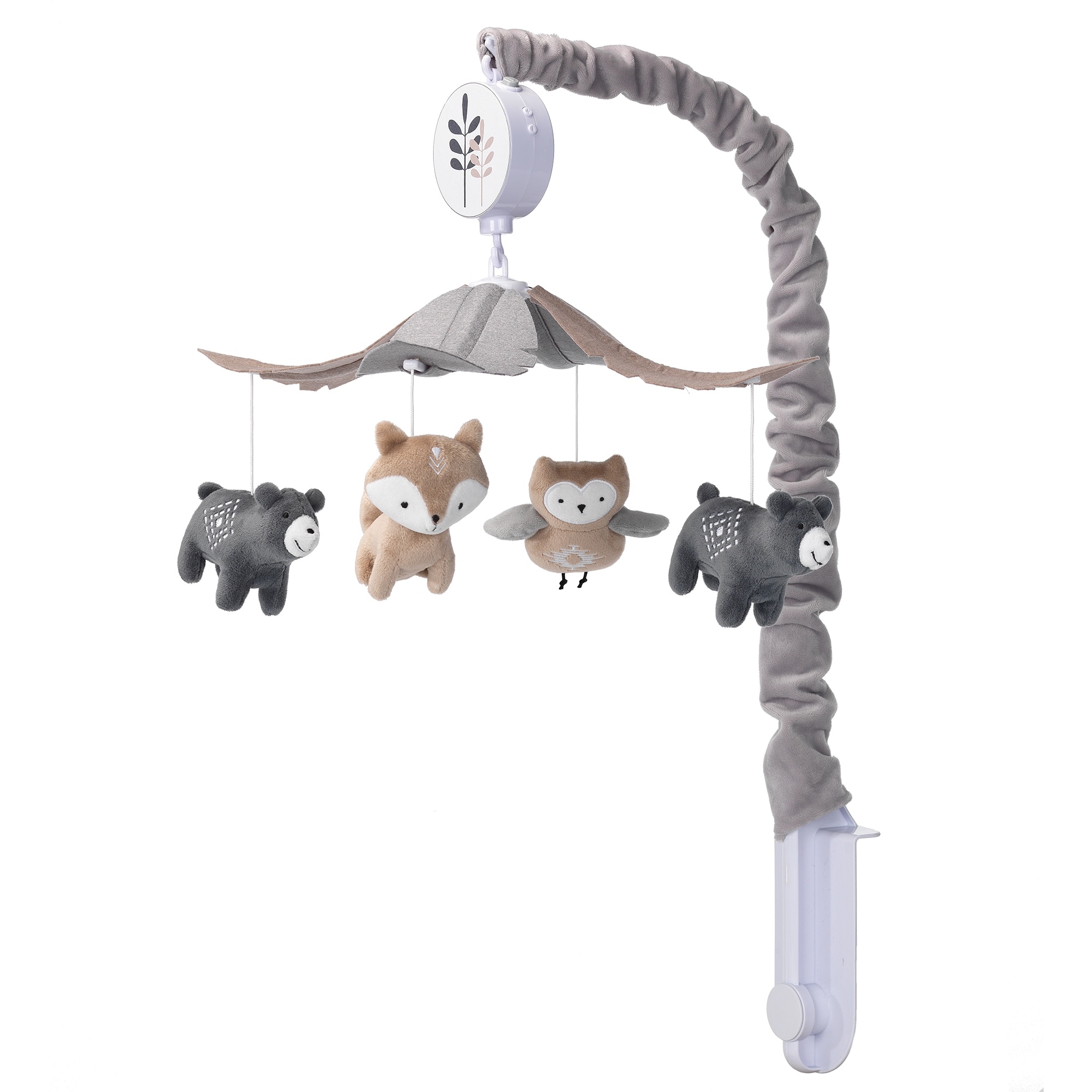 Shop Lambs Ivy Woodland Forest Gray Tan Musical Baby Crib Mobile
