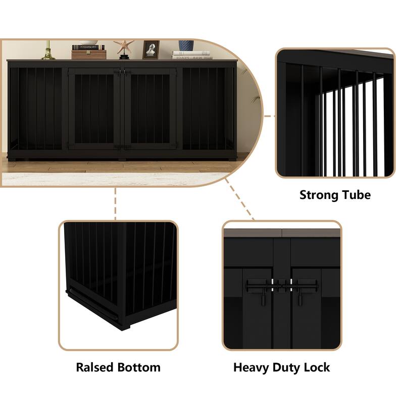 Multi-functional Pet Crate with Secure Locks - Versatile Color Console