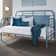 preview thumbnail 42 of 41, Vintage Series Distressed Metal Twin Metal Day Bed - Antique White Blue