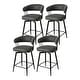 preview thumbnail 41 of 42, Glitzhome 26 or 31 Inches Modern Upholstered Swivel Counter Height Bar Stools 4PK 26.25" Black - Counter Height