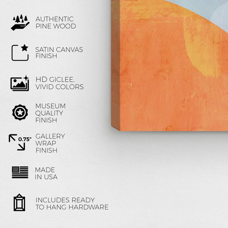 Wynwood Studio 'The Desert Night' Abstract Wall Art Canvas Print Geometric - Blue, Orange