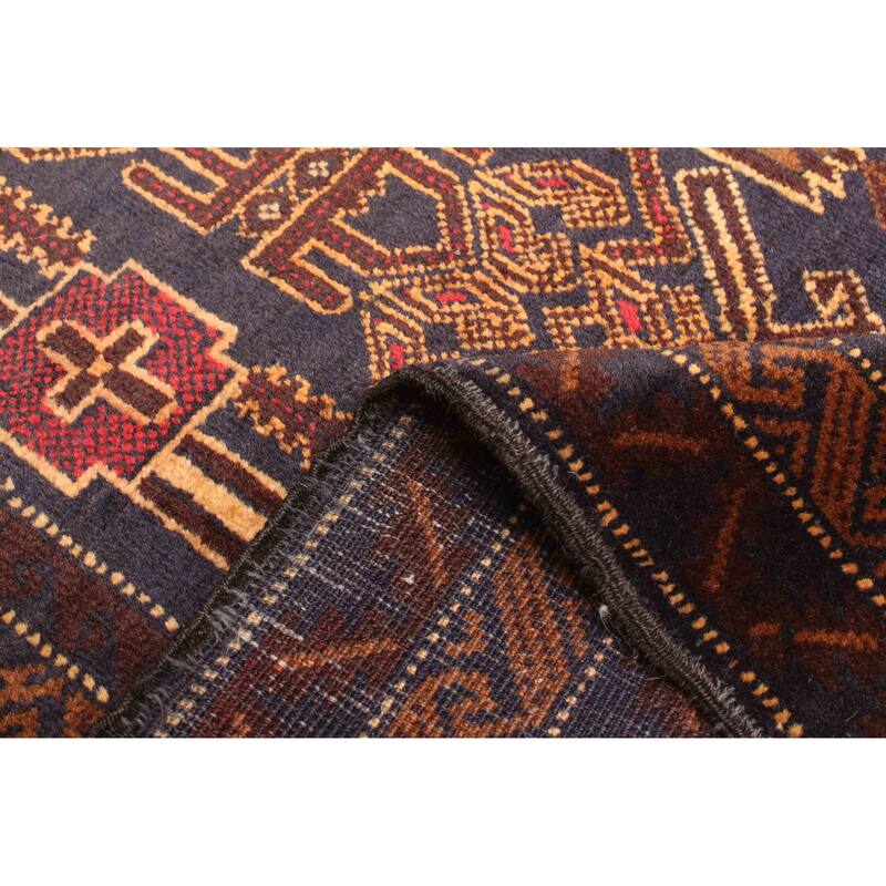 ECARPETGALLERY Hand-knotted Teimani Dark Navy Wool Rug - 2'9 x 4'2