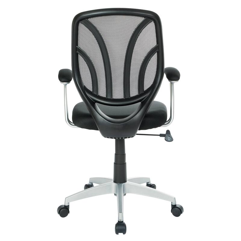 Screen Office Chair with Silver Arms and Base