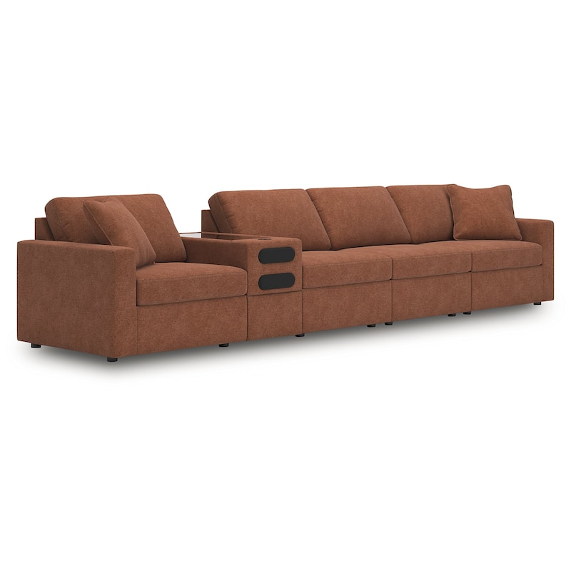 Signature Design by Ashley Modmax 5-Piece Sectional - 157"W x 37"D x 36"H - Orange