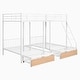preview thumbnail 17 of 19, Full Over Twin and Twin Metal Triple Bunk Bed with Drawers and Guardrails