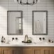 preview thumbnail 1 of 4, Morse Rectangular Industrial Grey Metal Bathroom Vanity Wall Mirror (Set of 2) - 33"H x 20.5"W x 1"D (Per Mirror)