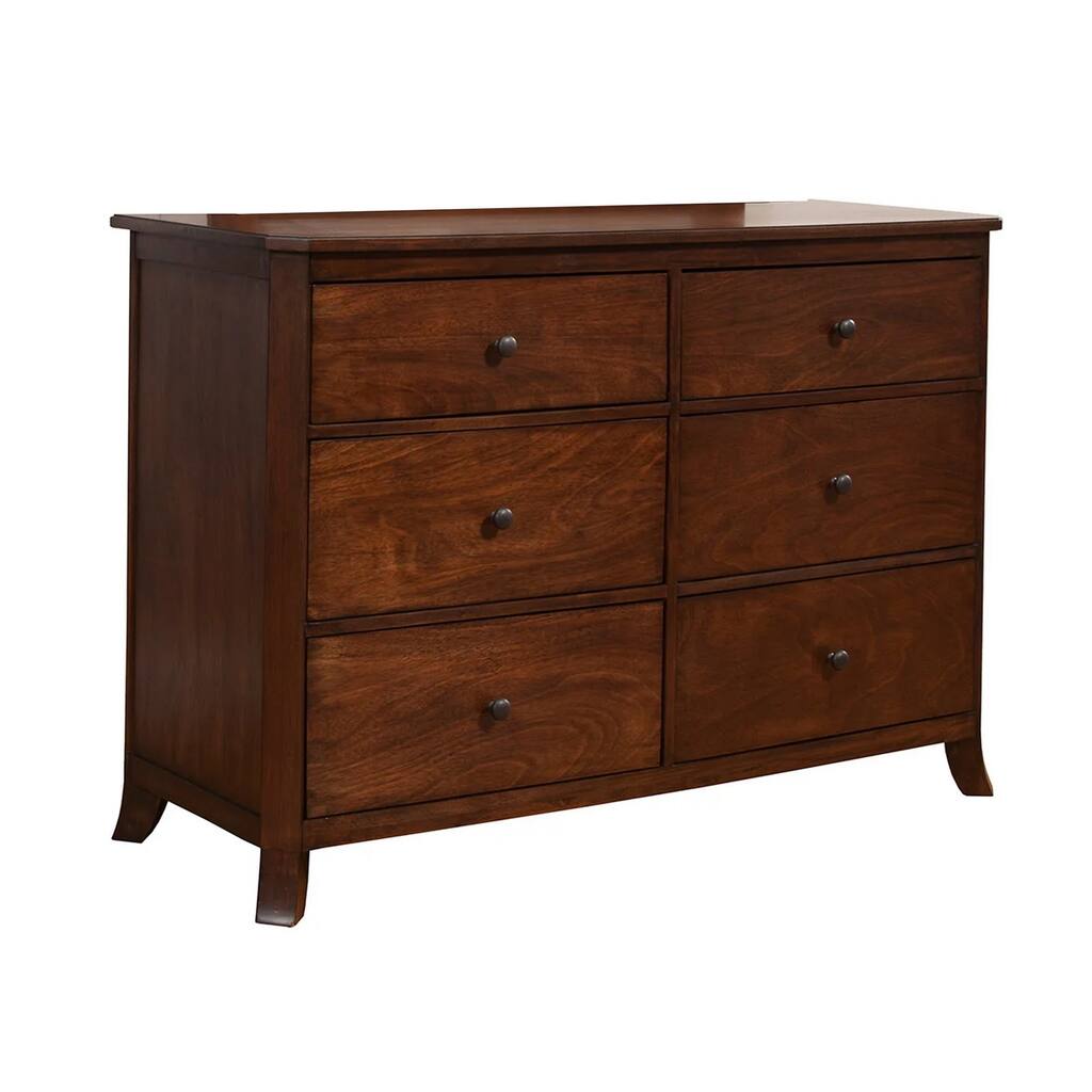 Functionally Appealing Mahogany Solids & Veneer Dresser, Brown
