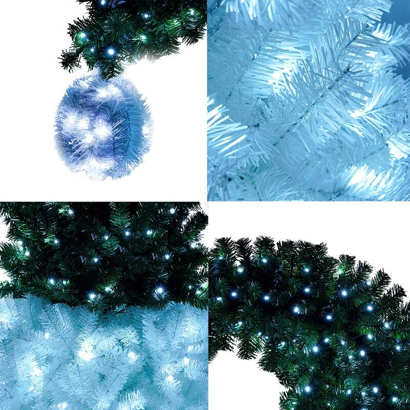 6FT Bendable Santa Hat Christmas Tree, Holiday Decoration, LED Light - 1250 Lush Branch Tips