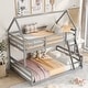 preview thumbnail 10 of 16, Twin over Full House Bunk Bed with Built-in Ladder, White Grey
