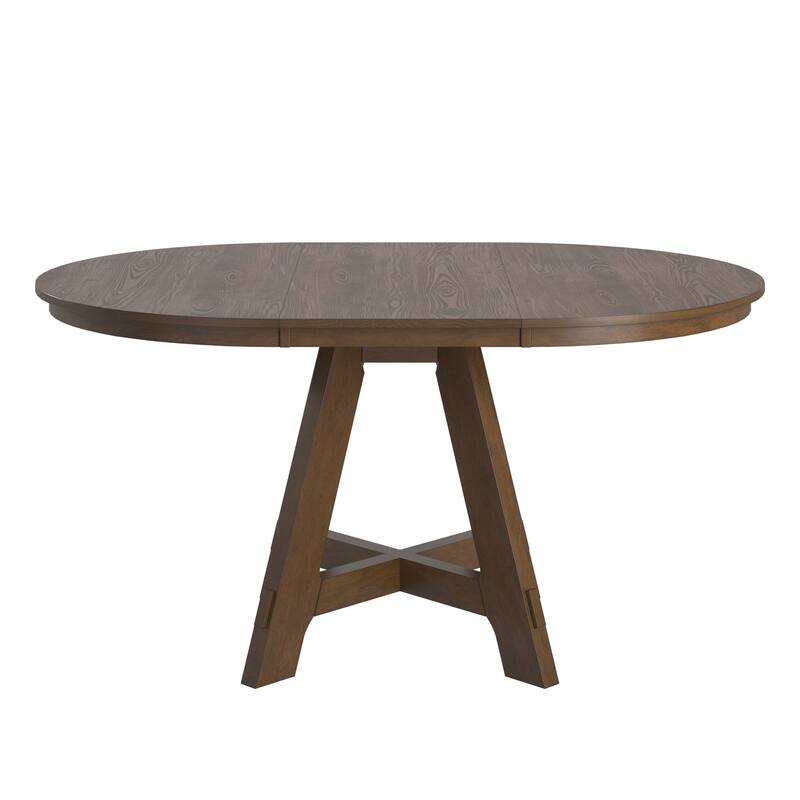 Harstad 42"-60" Wood Finish Extendable Round Dining Set by iNSPIRE Q Modern