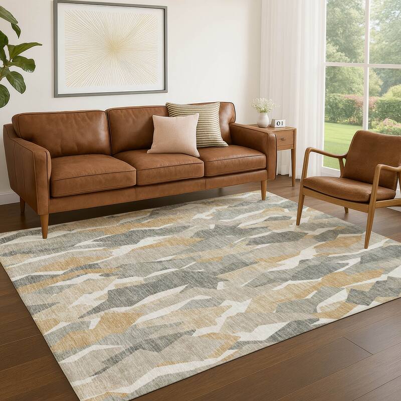 Machine Washable Indoor/ Outdoor Contemporary Dylan Chantille Rug