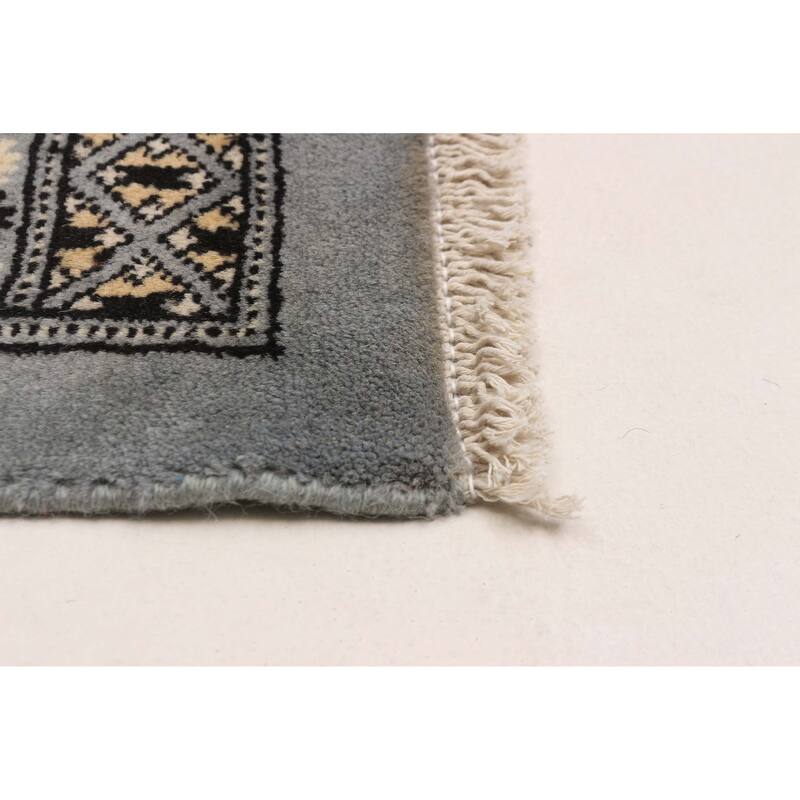 Finest Peshawar Bokhara Grey Rug 5'5" x 7'9" - 5'5 x 7'9