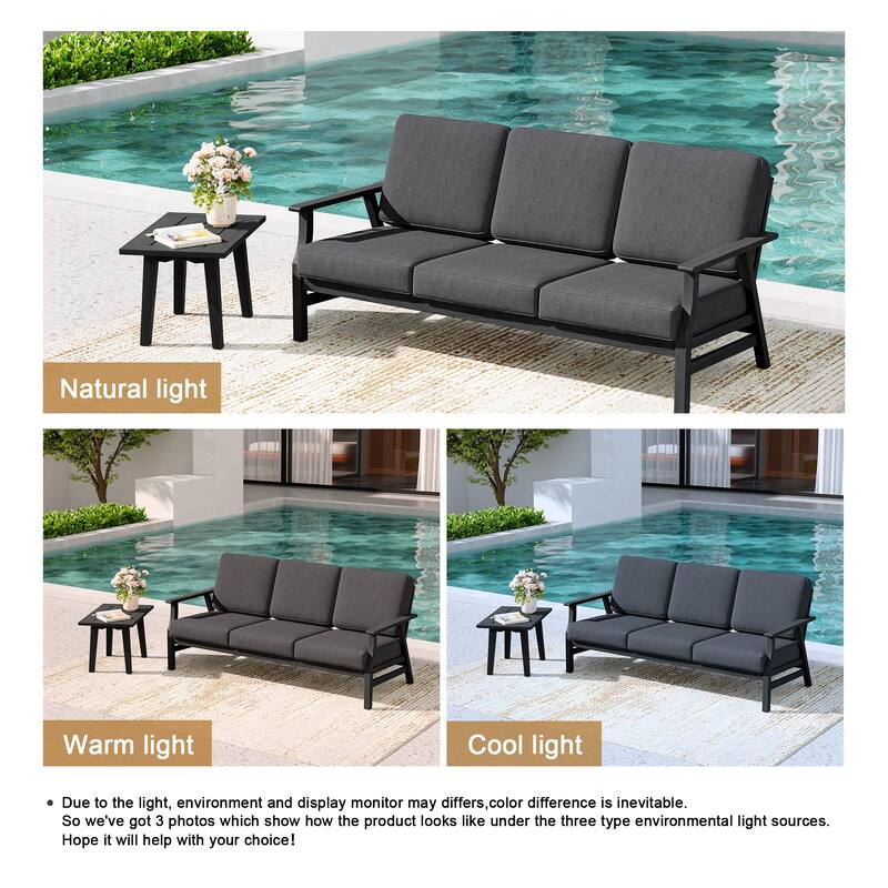 2-Piece Teak Outdoor Sofa Set with Table