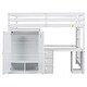 preview thumbnail 23 of 32, Wooden Loft Bed with Built-in Desk,A Wardrobe,Three Drawers,an Open Storage Cabinet,Full Size