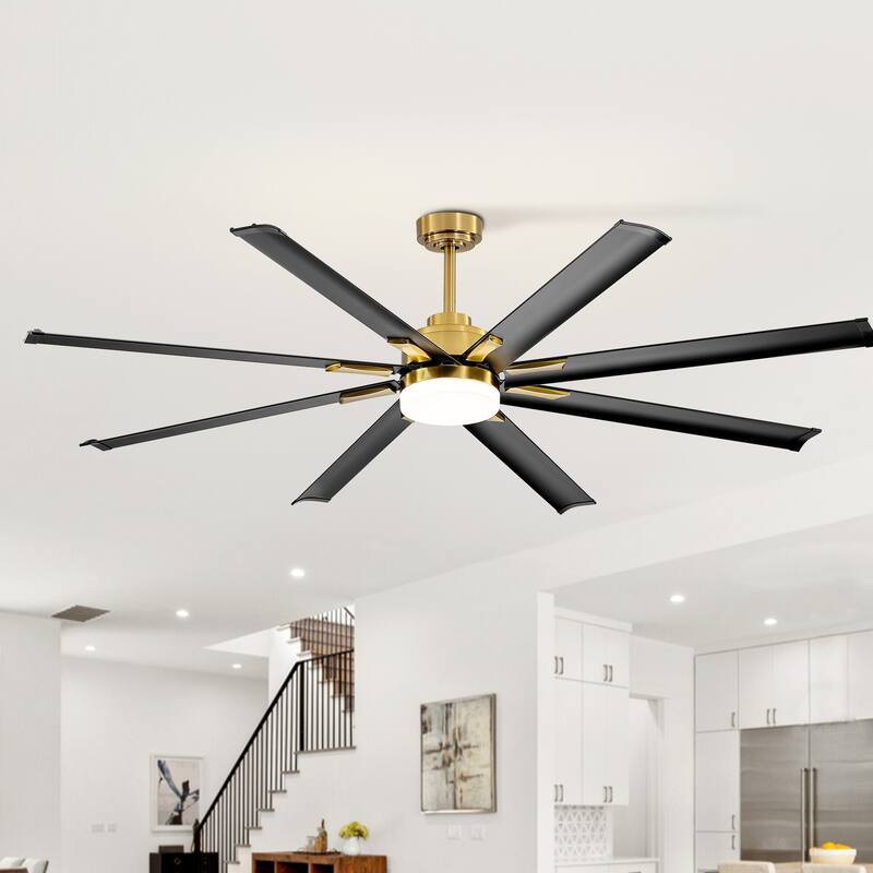 72-in 8 Aluminum Blade Gold Ceiling Fan with LED Light Remote Control