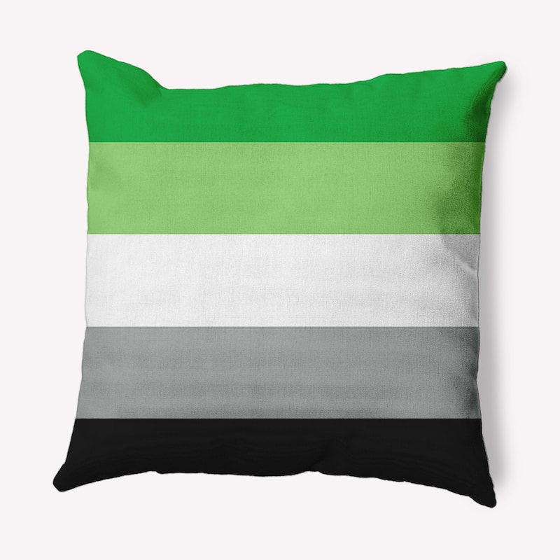 Pride Flag Outdoor Throw Pillow - 16" x 16" - Aromantic