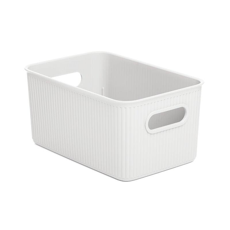5 L Ribbed Storage Bin - White