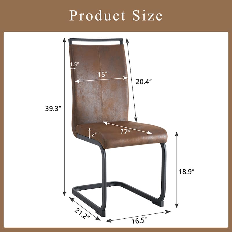 Upholstery Dining Chairs Side Chairs Set of 2 - Brown+Black