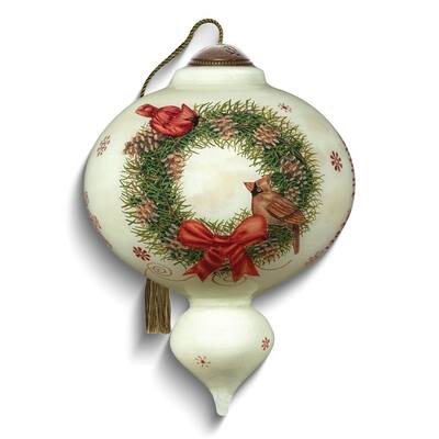 Curata Joyeux Noel By Tim Coffey Hand-Painted Glass Ornament