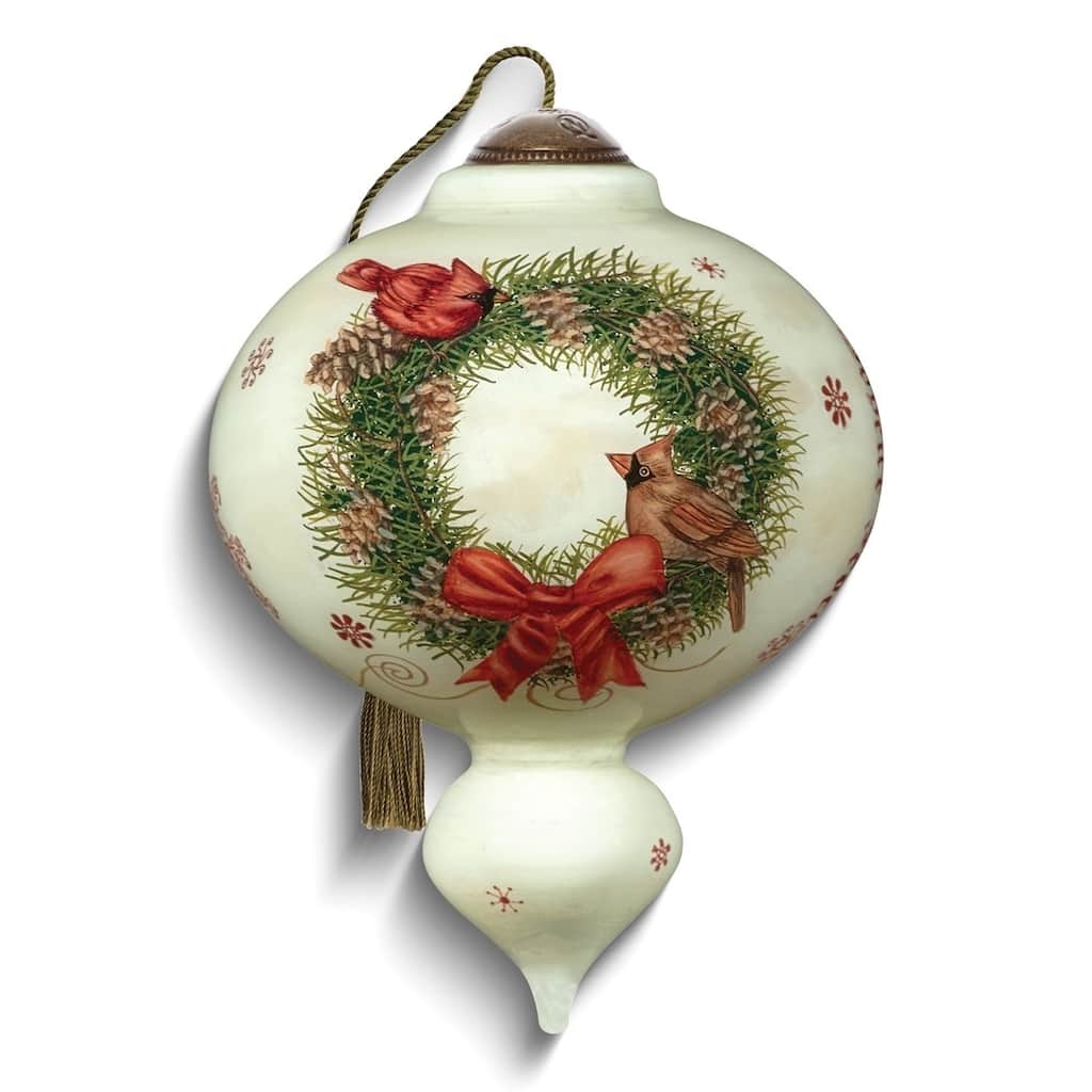 Curata Joyeux Noel By Tim Coffey Hand-Painted Glass Ornament