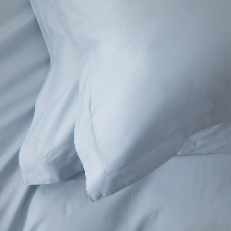 WHOLINENS Long Staple Cotton Sateen 400 TC Duvet Cover Set, Solid Color