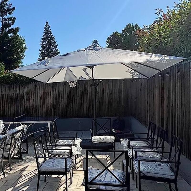 PURPLE LEAF 9 ft Square 360 Degree Rotation Patio Cantilever Umbrella