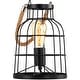 preview thumbnail 9 of 7, Rustic Black Small Accent Uplight Table Lamp with Jute Rope Handle - 10.6"H 10.6"H