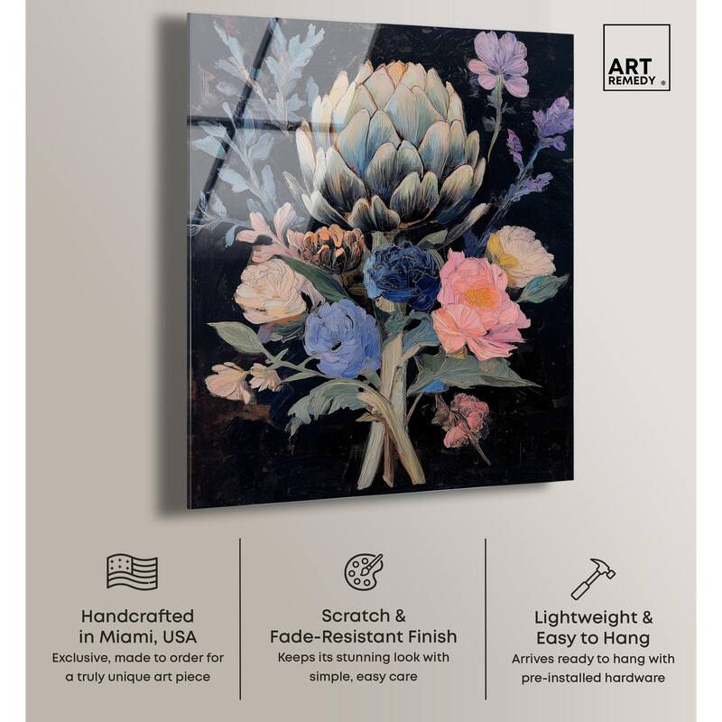 Moody Artichoke I Acrylic by Art Remedy, Ready to Hang