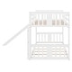 preview thumbnail 24 of 25, Twin Over Twin Low Bunk Bed with Slide and Ladder, Solid Wood Floor Bunk Bed Frame with Safety Guardrail, Detachable into 2 Beds