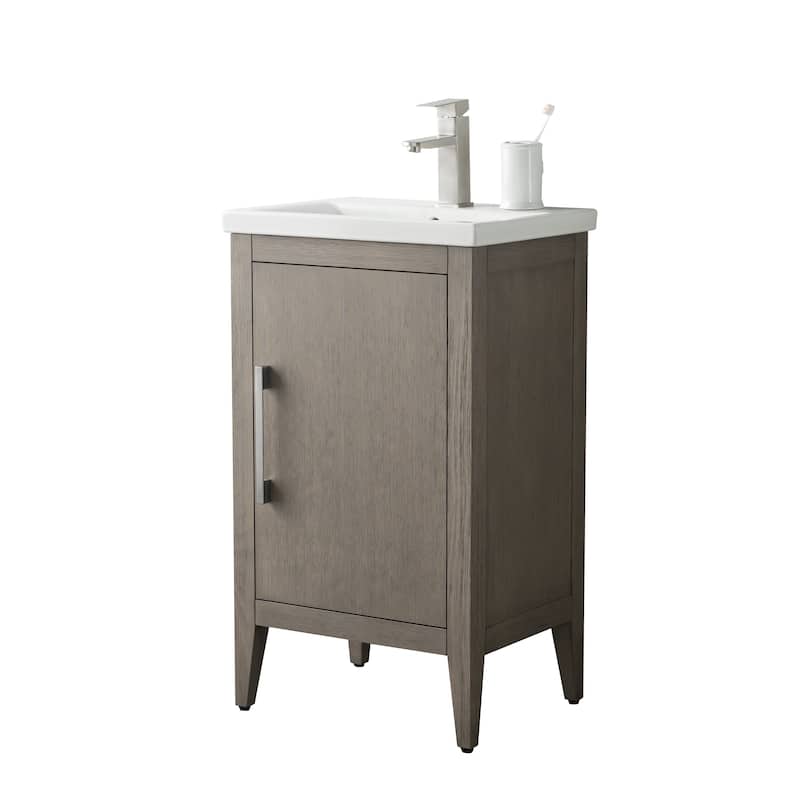 Vanity Art 20" or 24" or 30" Single Sink Bathroom Vanity Cabinet with Ceramic Top