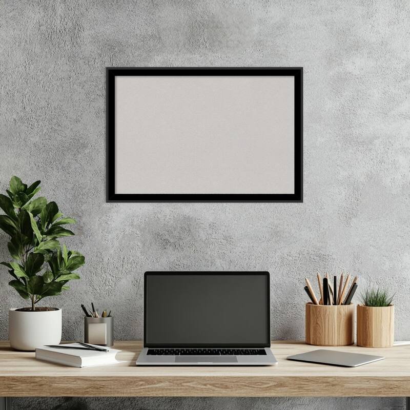 Incline Black Wood Framed Cork Board - Bulletin Board, Organization Board, Pin Board