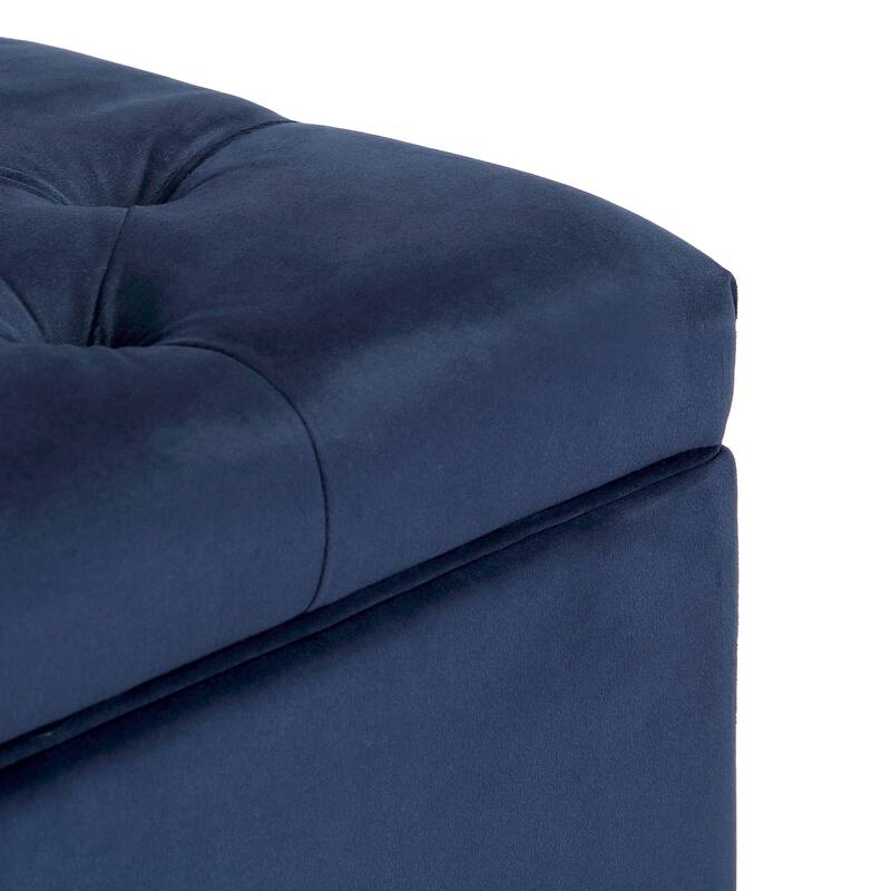 29.5" Wide Velvet Tufted Square Ottoman With Storage