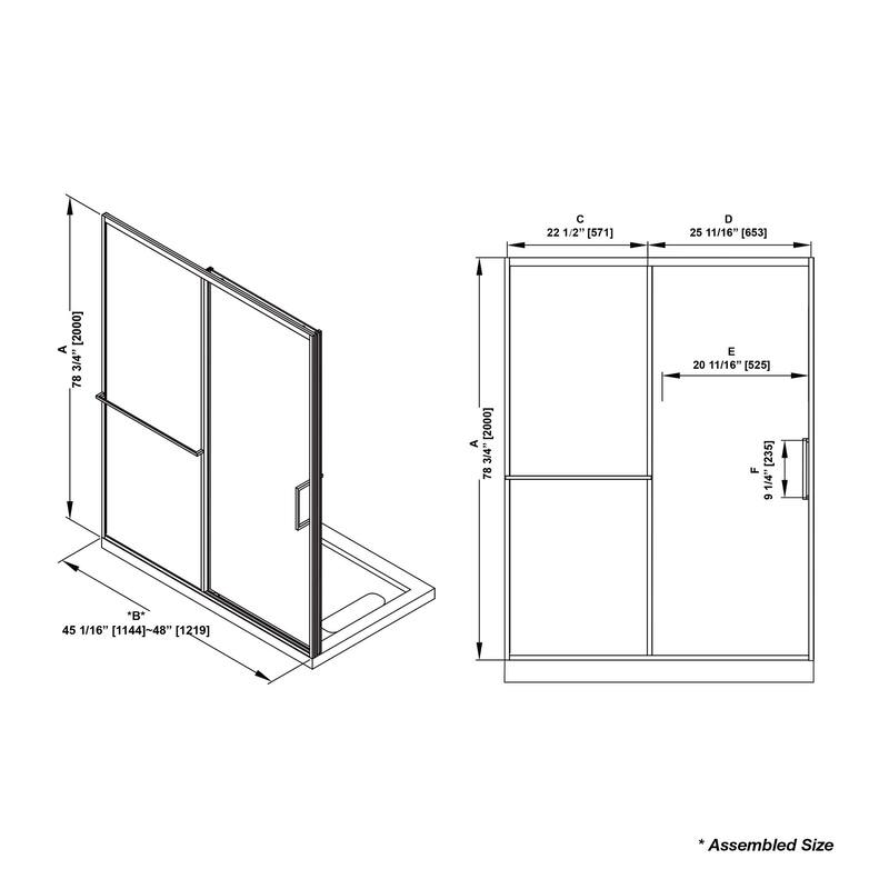 Ove Decors 15SGP-ZORA48 Zora 78-3/4" High x 48" Wide Sliding Framed