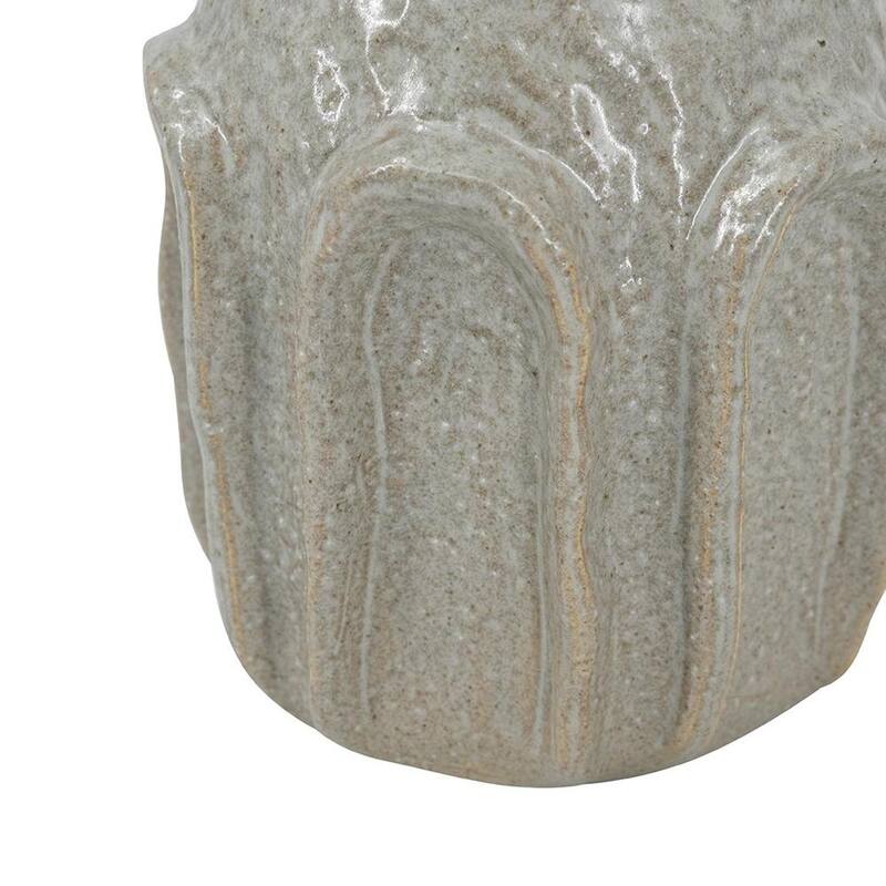 8" Sage And Gray Textural Ceramic Table Vase - 5.90