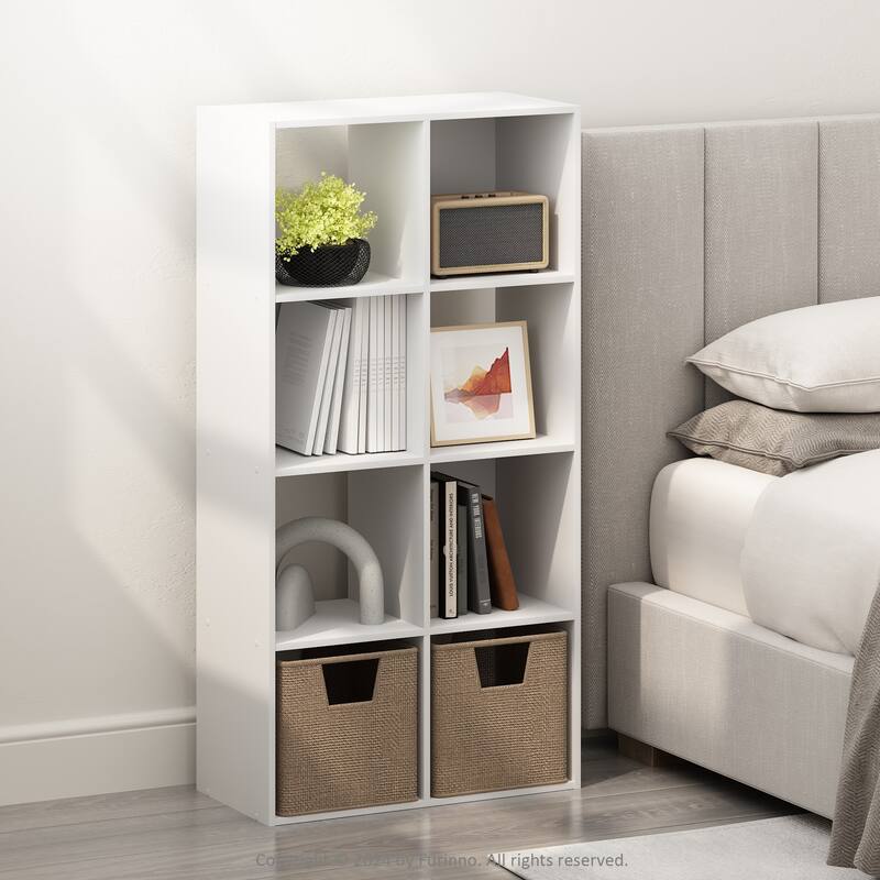 Furinno Pelli Cubic Storage Cabinet, Bookcase, Bookshelf, 8-Cube, Espresso