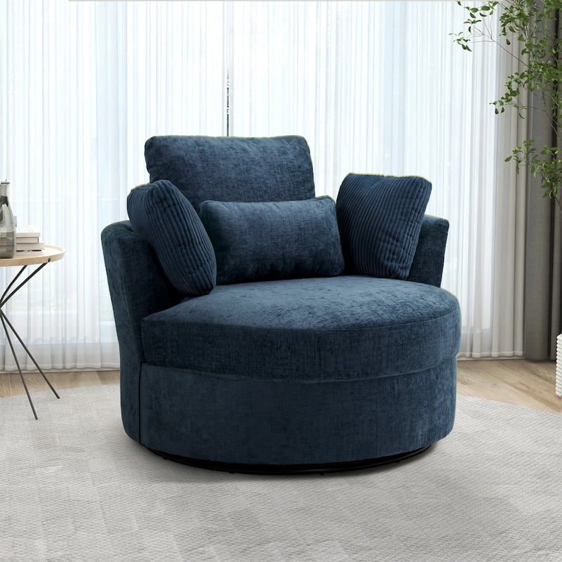Modern Swivel Chair with Pillows for living room