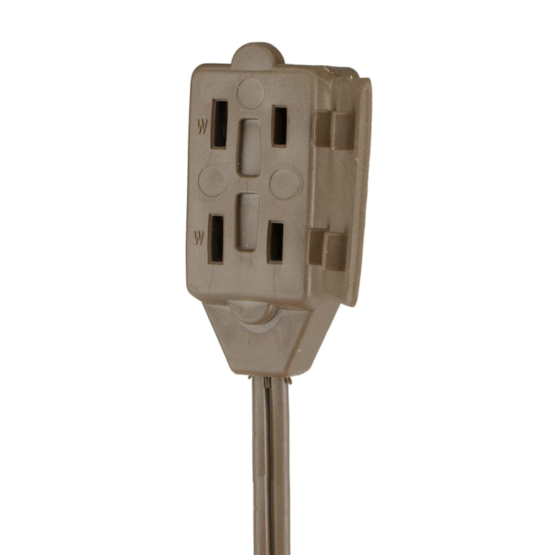 9' Indoor Power Extension Cord with 3-Outlets and Safety Lock